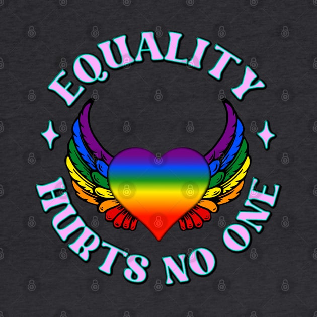 LGBTQ Heart Wings Pink Rainbow Equality by KZK101